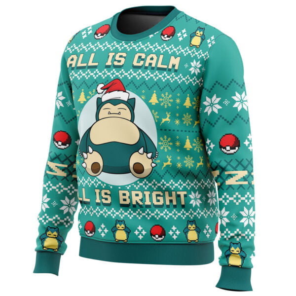 All Is Calm All Bright Snorlax Pokemon Ugly Christmas Sweater