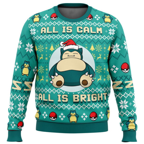 All Is Calm All Bright Snorlax Pokemon Ugly Christmas Sweater