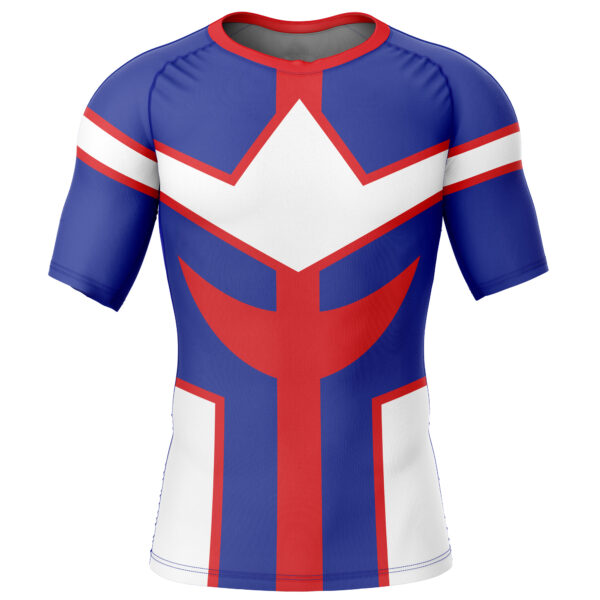 Anime All Might My Hero Academia Short Sleeve Rash Guard Compression Shirt