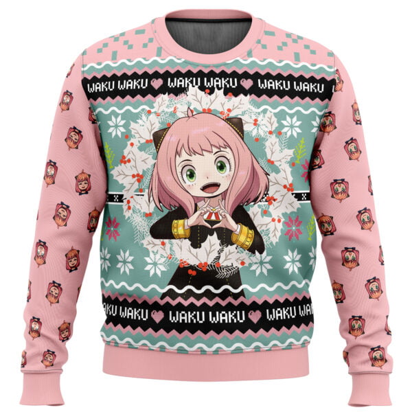 Anime Anya Forger Waku Waku Spy X Family Ugly Christmas Sweater