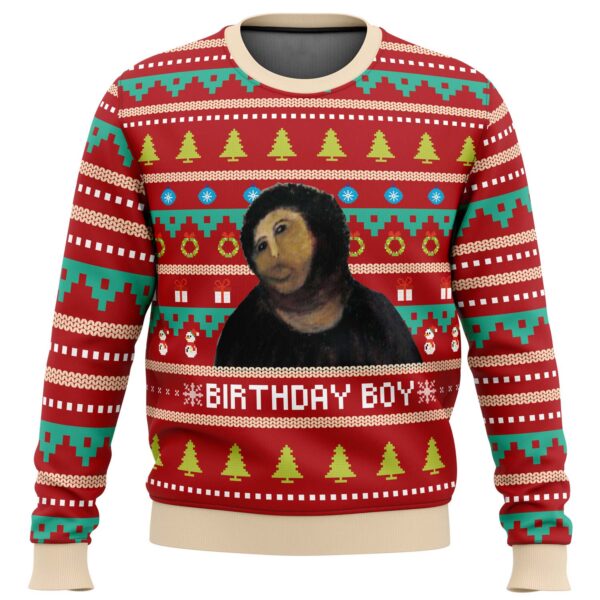 Birthday Boy Potato Jesus Ugly Christmas Sweater