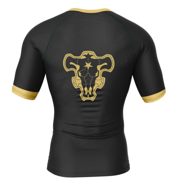 Anime Black Bull Black Clover Short Sleeve Rash Guard Compression Shirt