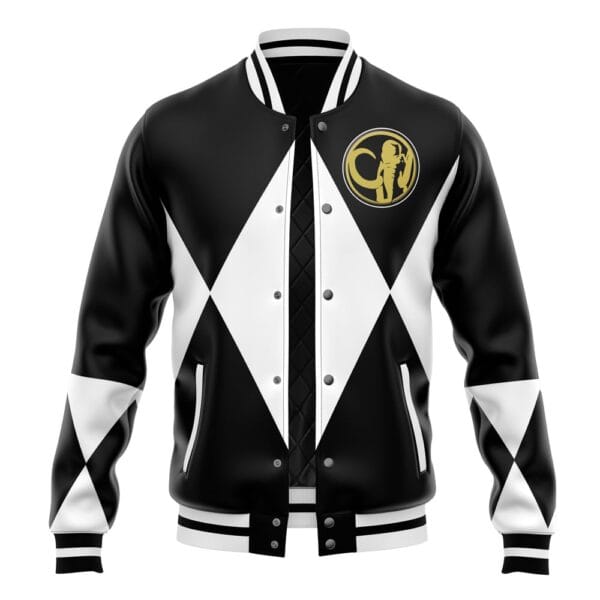 Black Ranger Mighty Morphin Power Rangers Varsity Jacket