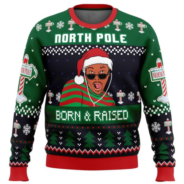 Born And Raised Fresh Prince Of Bel Air Ugly Christmas Sweater