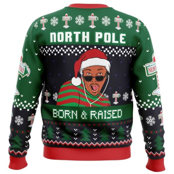 Born And Raised Fresh Prince Of Bel Air Ugly Christmas Sweater