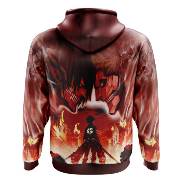 Anime Burning Attack On Titan Zip Hoodie Jacket