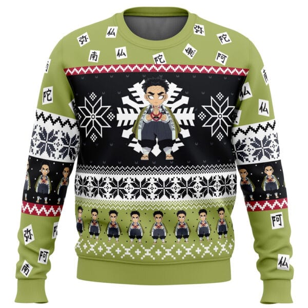 Anime Chibi Christmas Gyomei Himejima Demon Slayer Ugly Christmas Sweater