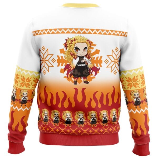 New Chibi Christmas Kyojuro Rengoku Demon Slayer Ugly Christmas Sweater