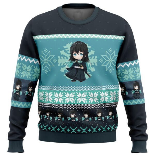 Anime Chibi Christmas Muichiro Tokito Demon Slayer Ugly Christmas Sweater