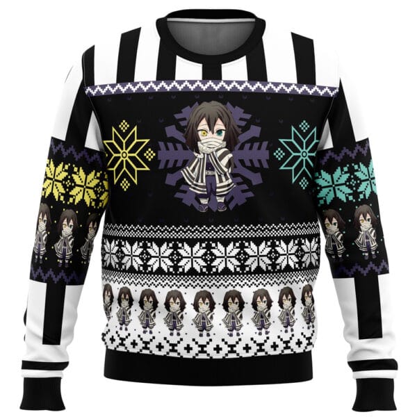 Anime Chibi Christmas Obanai Iguro Demon Slayer Ugly Christmas Sweater