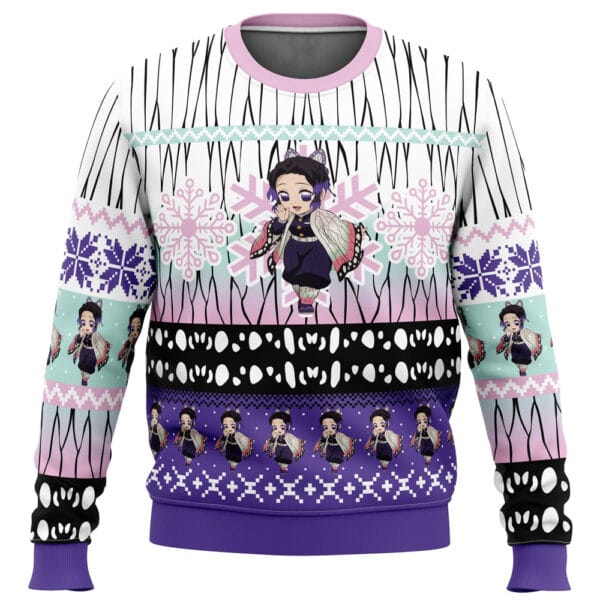 Anime Chibi Christmas Shinobu Kocho Demon Slayer Ugly Christmas Sweater