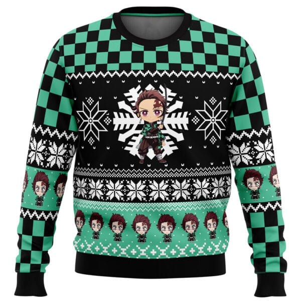 Anime Chibi Christmas Tanjiro Kamado Demon Slayer Ugly Christmas Sweater