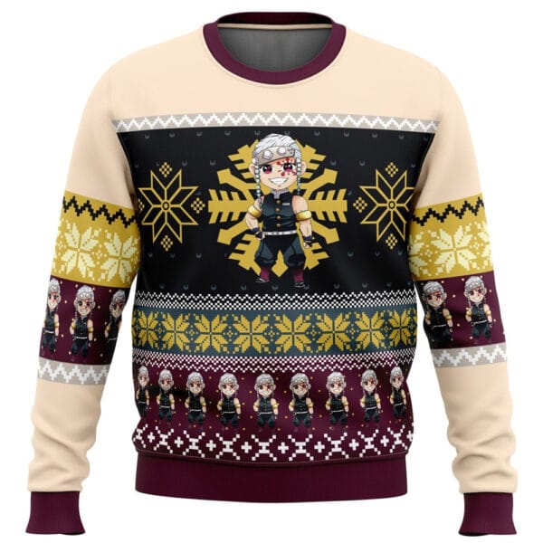 Anime Chibi Christmas Tengen Uzui Demon Slayer Ugly Christmas Sweater