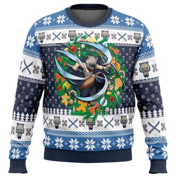 Anime Christmas Hashibira Inosuke Demon Slayer Ugly Christmas Sweater