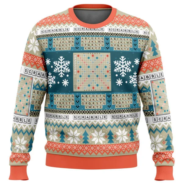 Christmas Scrabble Board Games Ugly Christmas Sweater