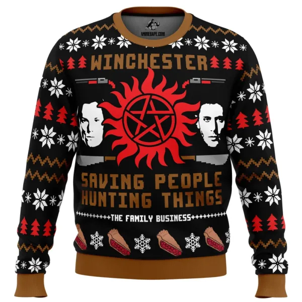 Christmas With The Winchesters Supernatural Ugly Christmas Sweater