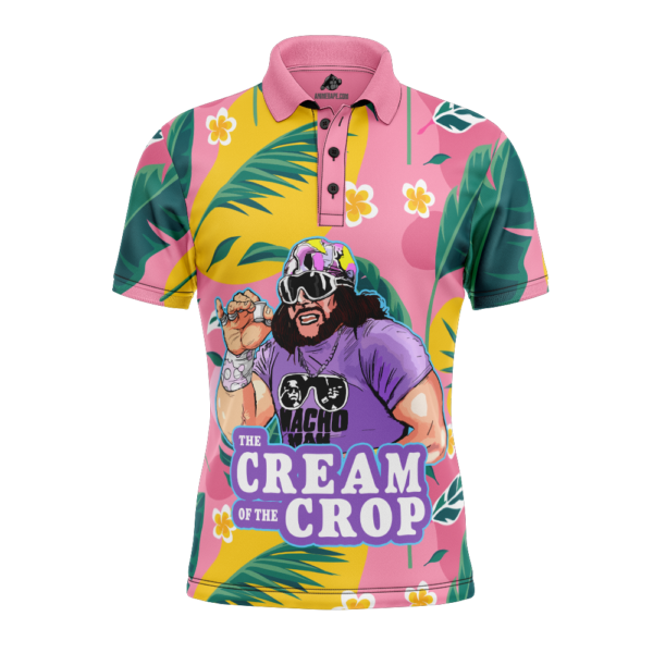 The Cream Of The Crop Pro Wrestling Pink Tropical V3 Polo Shirt