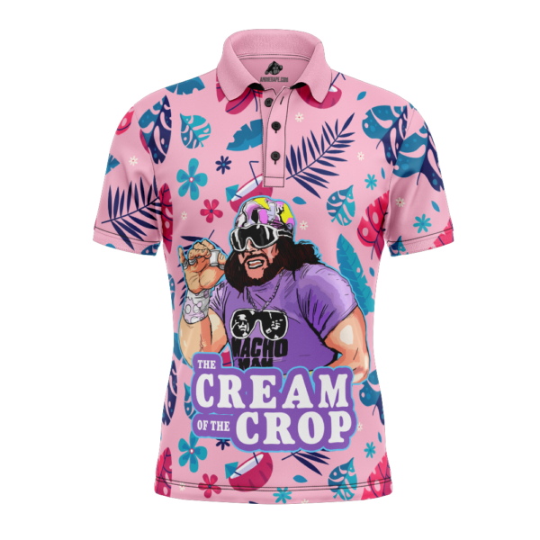 The Cream Of The Crop Pro Wrestling Pink Tropical V4 Polo Shirt