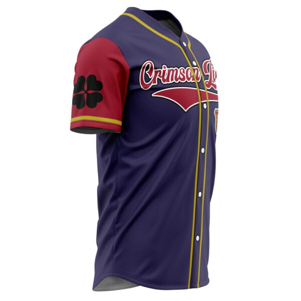 Crimson Lions Black Clover Baseball Jersey