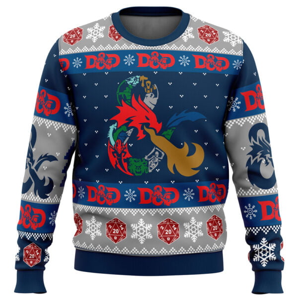 D20 Dungeons Dragons Ugly Christmas Sweater