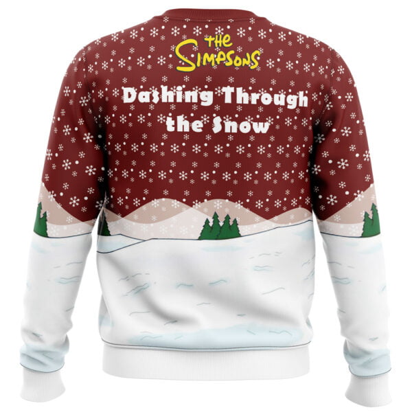 Dashing Through The Snow The Simpsons Ugly Christmas Sweater