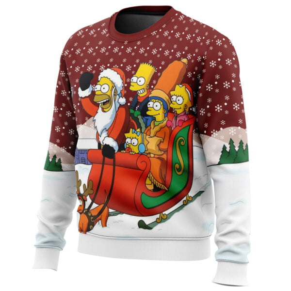 Dashing Through The Snow The Simpsons Ugly Christmas Sweater