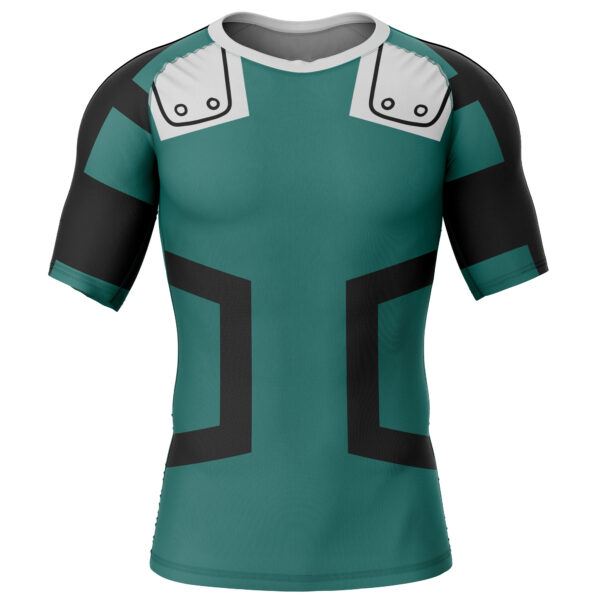 Anime Deku My Hero Academia Short Sleeve Rash Guard Compression Shirt