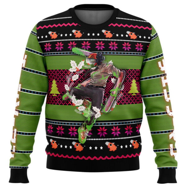 Anime Denji Chainsaw Man Ugly Christmas Sweater