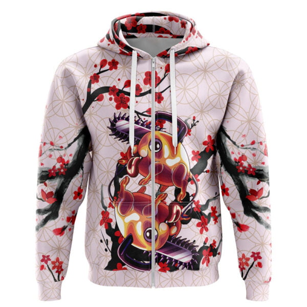 Anime Denji X Pochita Chainsaw Man Zip Hoodie Jacket