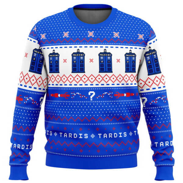 Dr Who Tardis Christmas Sweater