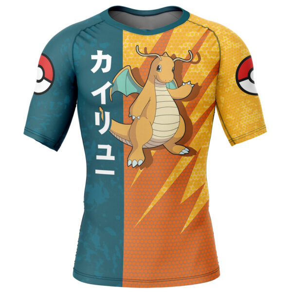 Dragonite Attack Pokemon Short Sleeve Rash Guard Compression Shirt