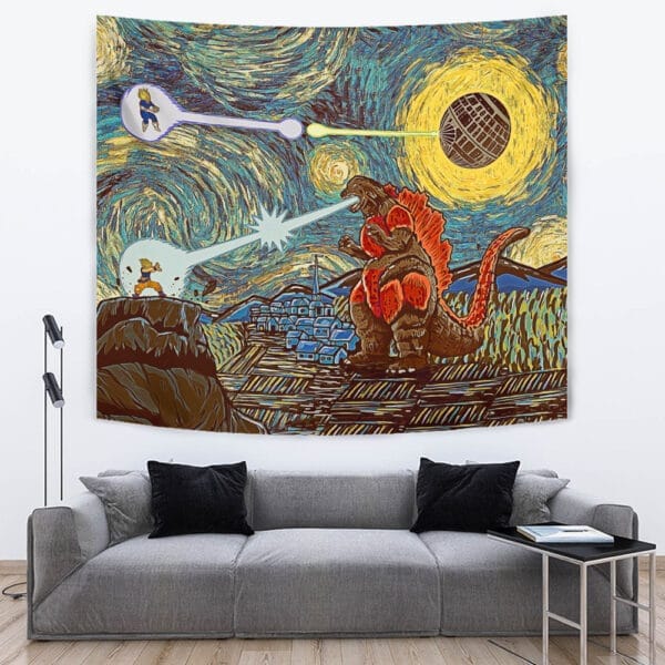 Epic Battle Dragonball Z Starry Night Tapestry