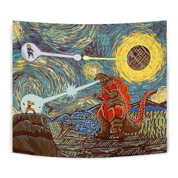 Epic Battle Dragonball Z Starry Night Tapestry