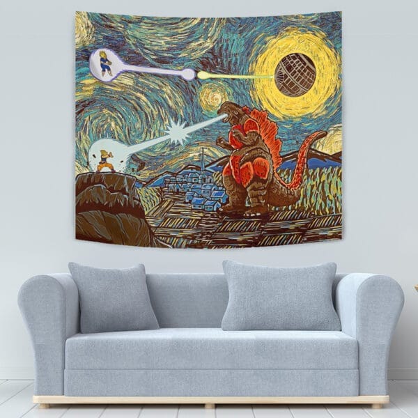 Epic Battle Dragonball Z Starry Night Tapestry