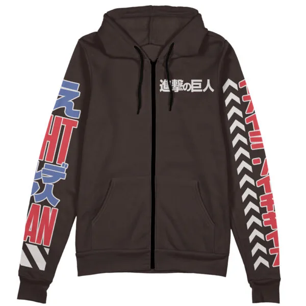 Eren Yeager V2 Attack On Titan Streetwear Zip Hoodie Jacket