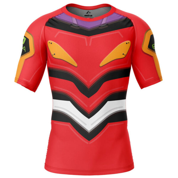 Eva 02 Neon Genesis Evangelion Short Sleeve Rash Guard Compression Shirt