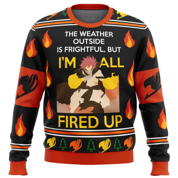 Anime Fairy Tail Natsu Fired Up Ugly Christmas Sweater