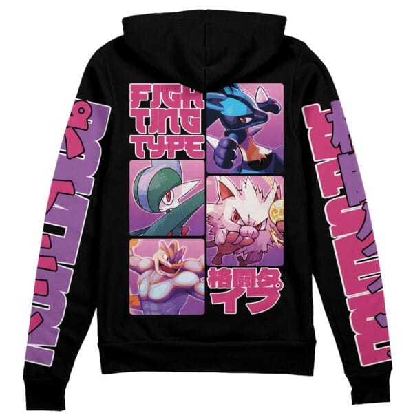 Fighting Type Pokemon Streetwear Zip Hoodie Jacket