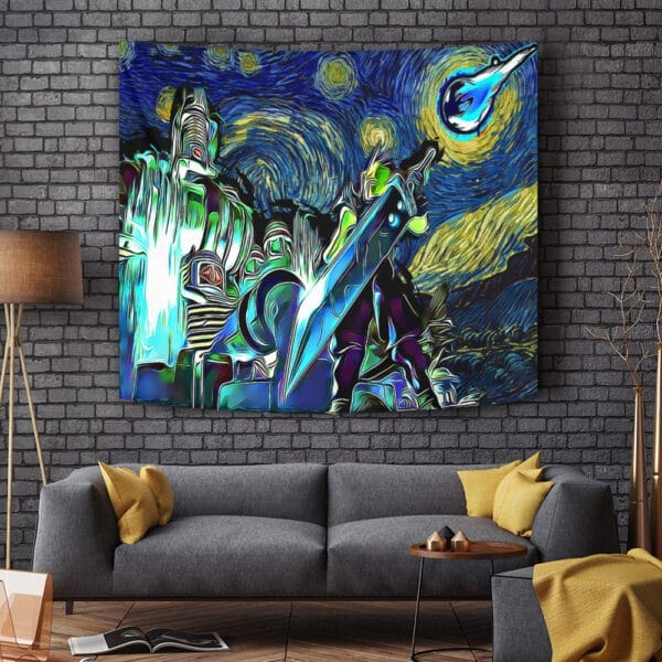 Final Fantasy 7 Starry Night Midgar Tapestry