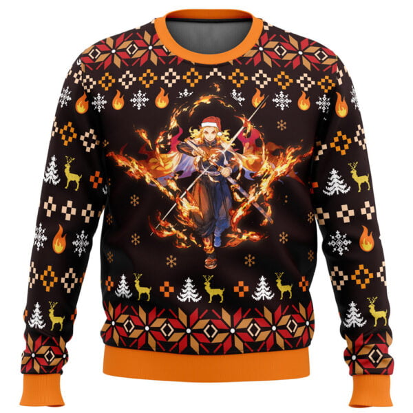 Anime Fire Rengoku Demon Slayer Christmas Sweater