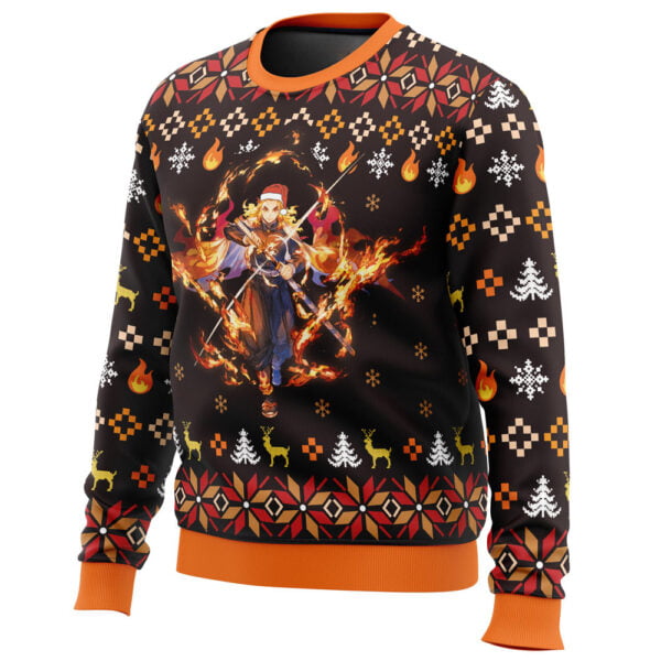 Anime Fire Rengoku Demon Slayer Christmas Sweater