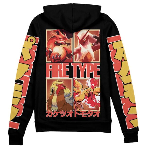 Fire Type Pokemon Streetwear Zip Hoodie Jacket