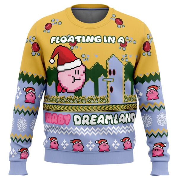 Floating In A Kirby Dreamland Ugly Christmas Sweater