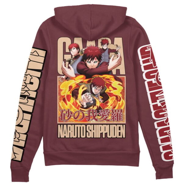 Anime Gaara Naruto Shippuden Streetwear Zip Hoodie Jacket Anime