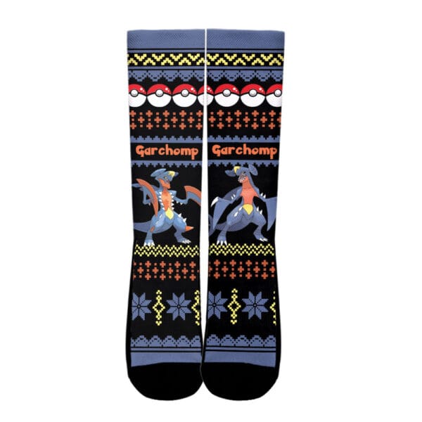 Garchomp Socks Pokemon Custom Ugly Christmas Anime Socks