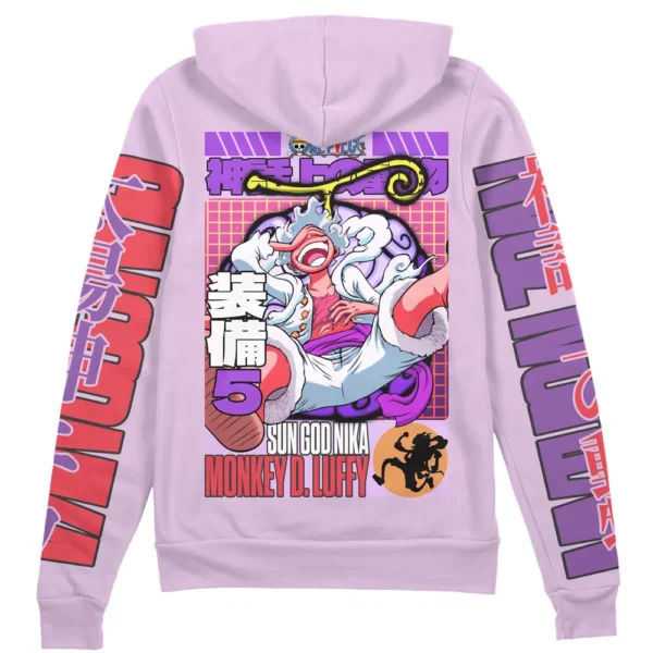 Gear 5Th Luffy V2 One Piece Streetwear Zip Hoodie Jacket