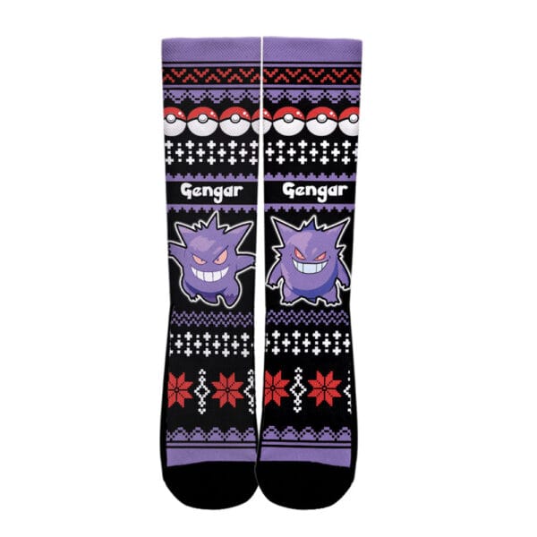 Gengar Socks Pokemon Custom Ugly Christmas Anime Socks