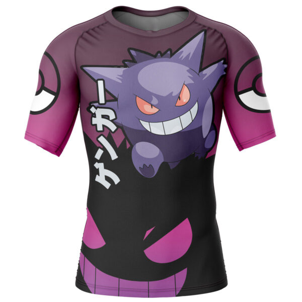 Gengar V4 Pokemon Short Sleeve Rash Guard Compression Shirt