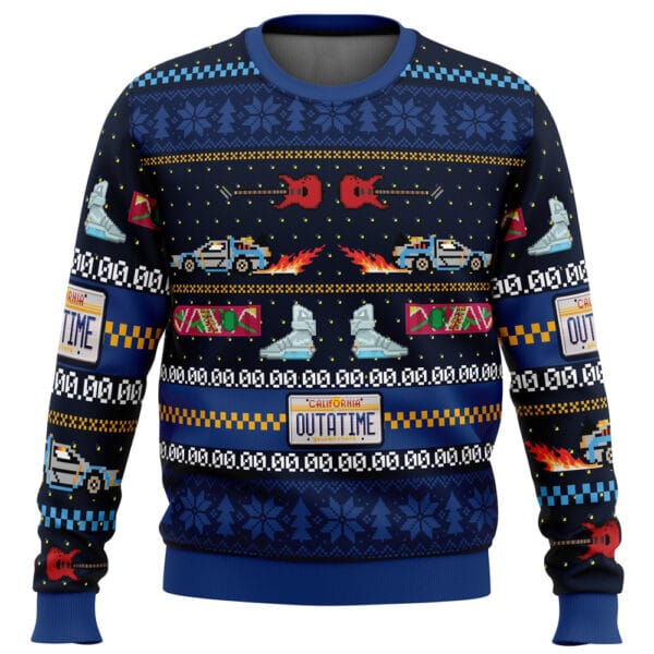 Get Back In Time For Christmas Back To The Future Ugly Christmas Sweater