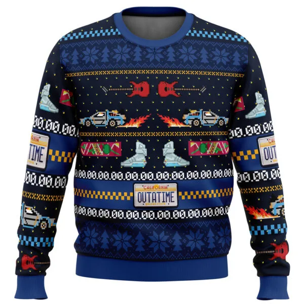 Get Back In Time For Christmas Back To The Future Ugly Christmas Sweater